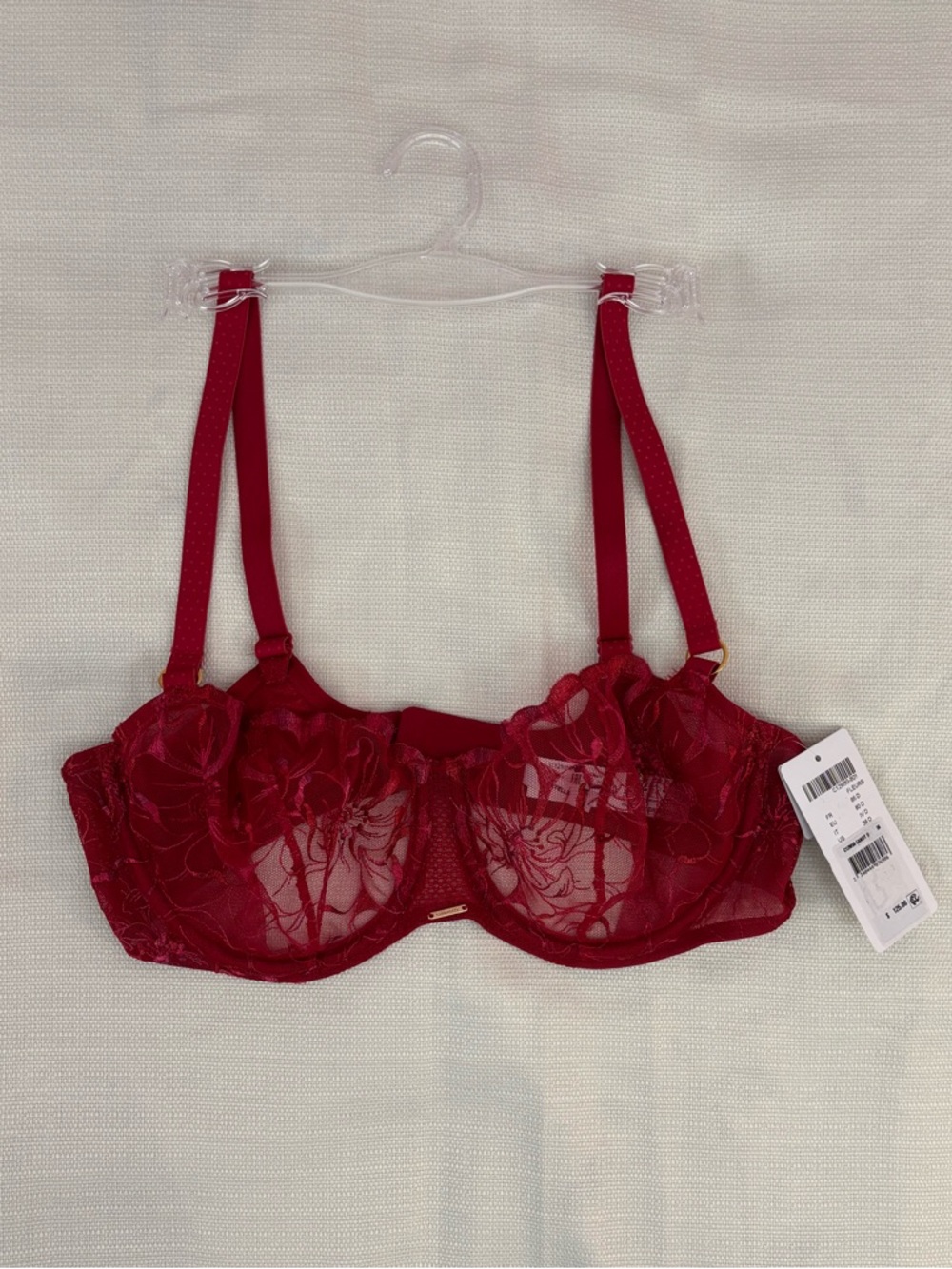 NEW Chantelle Fleurs Demi Bra - Candy Apple Shades Sz 36D NWT | Chantelle Bra - - Picture 11 of 13